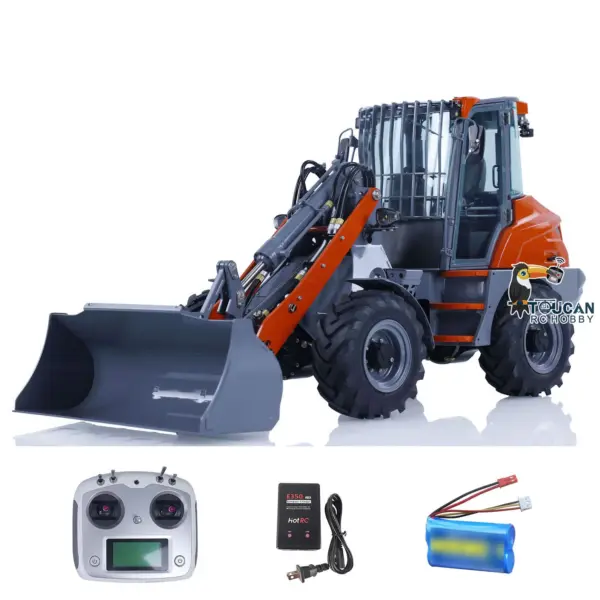 Customized LESU Metal 1/14 Hydraulic RC Loader AOUE MCL8 Remote Control Wheeled Construction Vehicles Hobby Model DIY 4-ways Reversing Valve