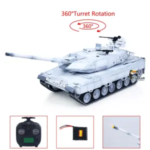 TOUCAN 1/16 Metal RC Tank 3889 German Leopard A6 360 Model Turret Barrel Recoil Infrared System Smoke Electric Periscope