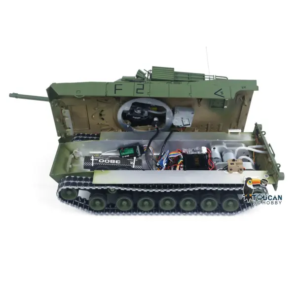 1/16 TOUCAN Remote Control Battle Tank 3918 Abrams M1A2 Metal Gearbox 360 Rotation Barrel Recoil Elevation Laser Aiming Light Smoke