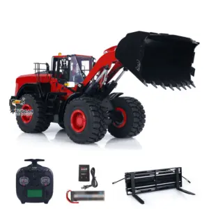 1/14 RC Metal Hydraulic Loader WA480 Whee1d Electric Construction Heavy Machine Quick Coupler Fork Bucket Light Sound ST8 Radio Battery