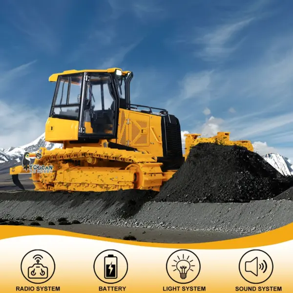 Metal 1/12 RC Bulldozer D3 Remote Control Hydraulic Engineering Vehicles 4CH Valve Construction Car Light Sound Flysky ST8 Radio 3S Battery