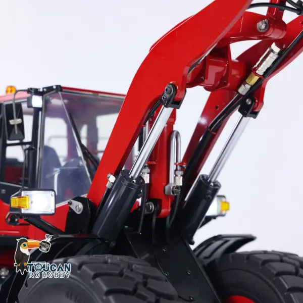 1/14 RC Metal Hydraulic Loader WA480 Whee1d Electric Construction Heavy Machine Quick Coupler Fork Bucket Light Sound ST8 Radio Battery