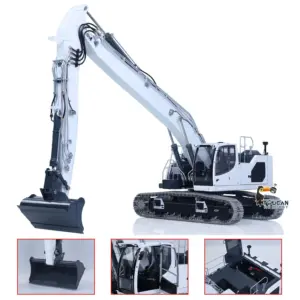 LESU 1/14 Metal RC Excavator AOUE LR945 Long-reach Hydraulic Digger Radio Control Construction Vehicles CNC Light 7CH Valve PL18EV LITE