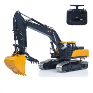 Super Frog 1/14 RC Hydraulic Excavator E400 Metal Remote Control Digger 3 Pumps Pro 6CH Valve Thumb Type Frsky X14 Radio Sound Fans