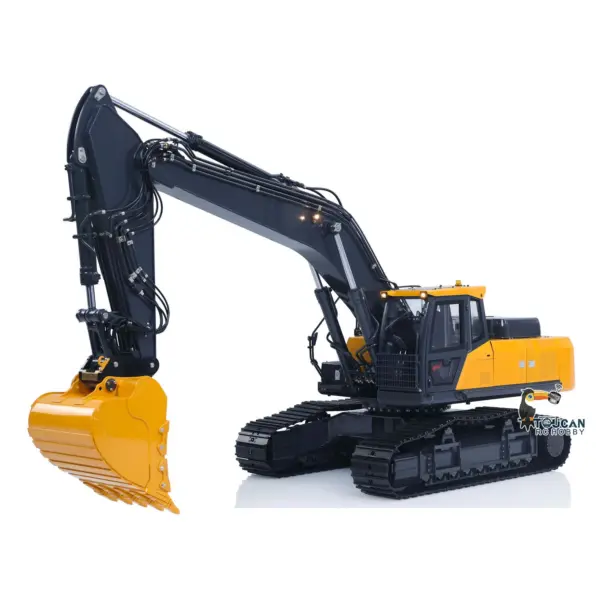 Metal 1/14 Remote Control Excavator E400 Pro 9CH Valves RC Hydraulic Digger Construction Vehicles Stainless Steel Arm Frsky Radio Cooling Fan