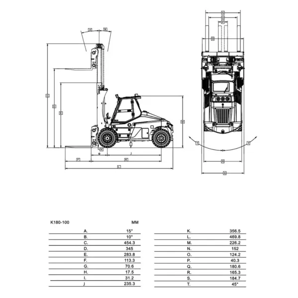 Kabolite 180-100 1/14 4X2 RC Metal Forklift 3-Way Vavles Hydraulic Construction Trucks Flysky ST8 Radio Light System Sound Battery