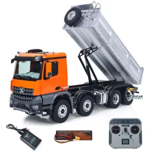 Kabolite 8X8 1/14 RC Dump Truck 5703 Electric Lifting Remote Control Tipper Model 2Speed Gearbox Lights Sound System Battery Charger