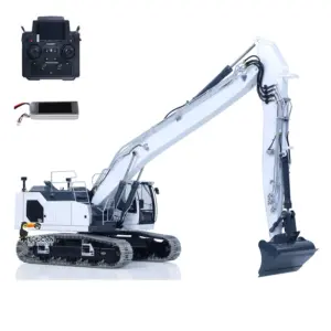 LESU 1/14 Metal RC Excavator AOUE LR945 Long-reach Hydraulic Digger Radio Control Construction Vehicles CNC Light 7CH Valve PL18EV LITE