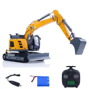 Metal 1/14 RC Hydraulic Tracked Excavator LR926 2Arms Remote Control Digger 4 way Valves Dual Pumps 2212 Brushless Motor RTR