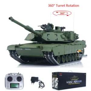 1/16 TOUCAN Remote Control Battle Tank 3918 Abrams M1A2 Metal Gearbox 360 Rotation Barrel Recoil Elevation Laser Aiming Light Smoke