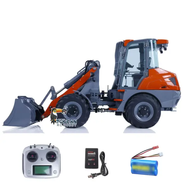 Customized LESU Metal 1/14 Hydraulic RC Loader AOUE MCL8 Remote Control Wheeled Construction Vehicles Hobby Model DIY 4-ways Reversing Valve