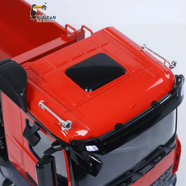 1/14 8x8 RC Hydraulic Dump Truck Metal Radio Control Tipper Car Model Sounds Lights 3-speed Differential Lock Axles ST8 for Adult