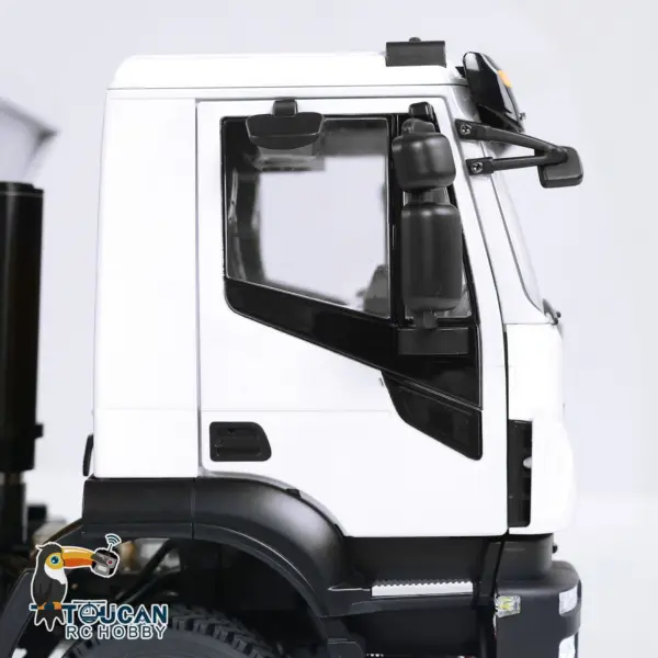 Metal 1/14 8x4 RC Tipper Truck Remote Control Hydraulic Dumper Lorry Car Model Flip-over Cover 2speed Transmission LED Lights Sound System