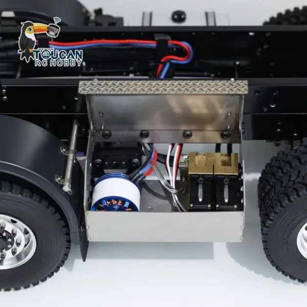 Metal 1/14 8x4 RC Tipper Truck Remote Control Hydraulic Dumper Lorry Car Model Flip-over Cover 2speed Transmission LED Lights Sound System