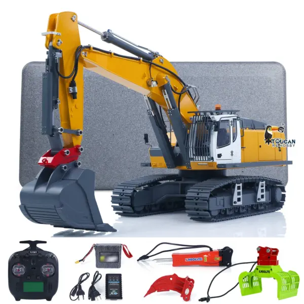 KABOLITE 1/18 K962 100S Remote Control Hydraulic Excavator RC Digger Construction Truck Electric Claw Ripper Hammer ST8 Light Sound