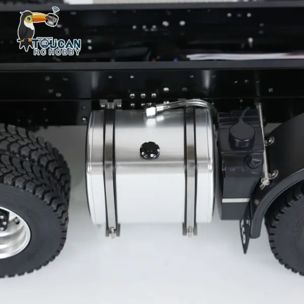 Metal 1/14 8x4 RC Tipper Truck Remote Control Hydraulic Dumper Lorry Car Model Flip-over Cover 2speed Transmission LED Lights Sound System