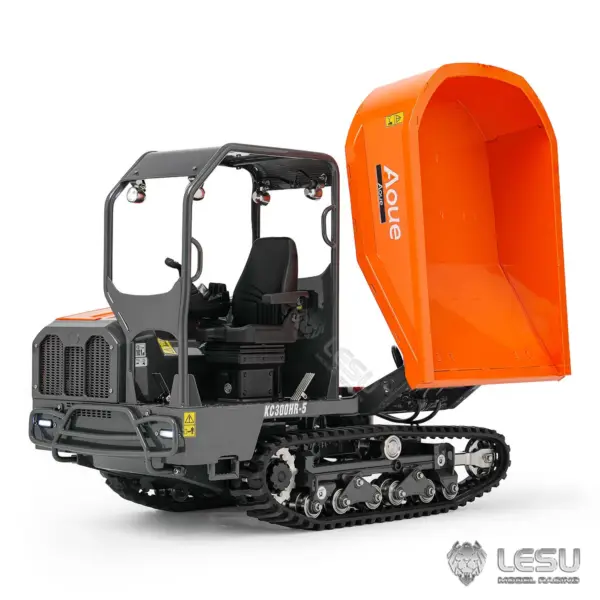 Metal LESU 1/14 RC Dump Truck KC300HR-5 Hydraulic Remote Control Tracked Tipper Car Model 180 Degree Rotation Openable Door Lights