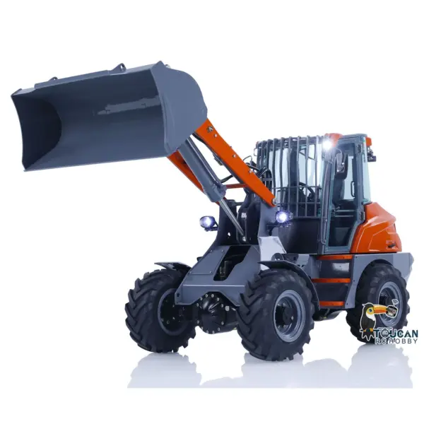 Customized LESU Metal 1/14 Hydraulic RC Loader AOUE MCL8 Remote Control Wheeled Construction Vehicles Hobby Model DIY 4-ways Reversing Valve