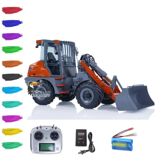 Customized LESU Metal 1/14 Hydraulic RC Loader AOUE MCL8 Remote Control Wheeled Construction Vehicles Hobby Model DIY 4-ways Reversing Valve