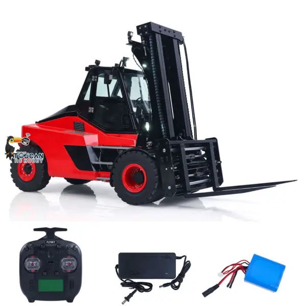 Kabolite 180-100 1/14 4X2 RC Metal Forklift 3-Way Vavles Hydraulic Construction Trucks Flysky ST8 Radio Light System Sound Battery