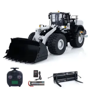 1/14 RC Metal Hydraulic Loader WA480 Whee1d Electric Construction Heavy Machine Quick Coupler Fork Bucket Light Sound ST8 Radio Battery