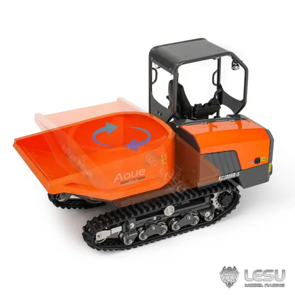 Metal LESU 1/14 RC Dump Truck KC300HR-5 Hydraulic Remote Control Tracked Tipper Car Model 180 Degree Rotation Openable Door Lights