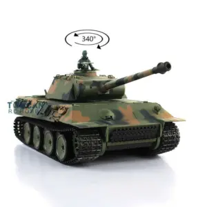 Henglong 2.4Ghz 7.0 Plastic Ver Radio Controlled German Panther V RTR RC 1/16 Tank 3819 Model Smoking W/ Driving Gearbox
