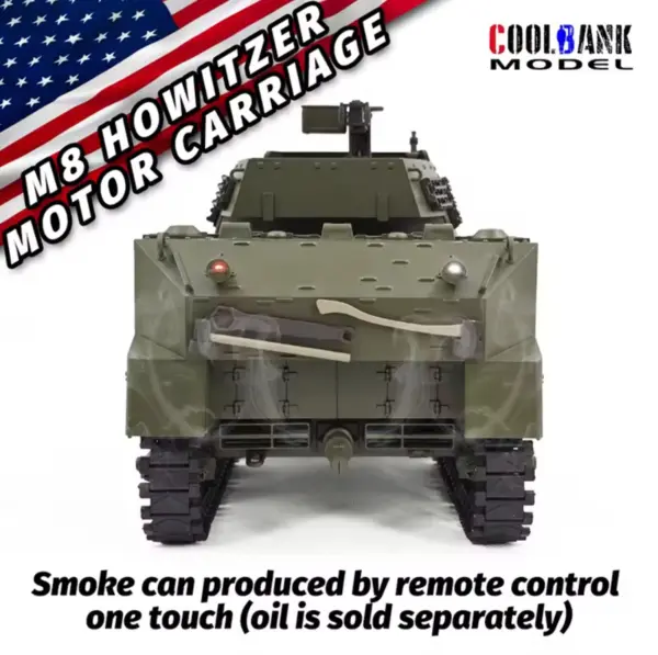 1/16 CoolBank RC Tank M8 HMC Scott Radio Control Battle Tank Simulation 360 Degrees Turret Rotary Smoke Sound Lights RTR Combat Vehicle