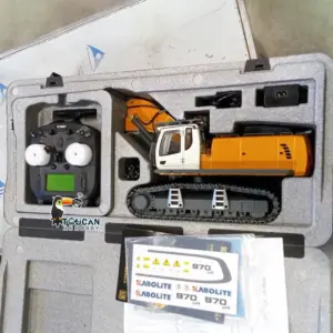 KABOLITE 1/18 K962 100S Remote Control Hydraulic Excavator RC Digger Electric Claw Ripper Hammer Construction Car Machine Toys