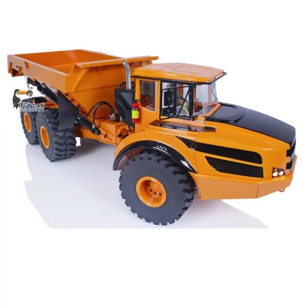 1/14 Metal RC Articulated Truck 6x6 Dumper Car RTR Model A40G Remote Control Construction Vehicles Hydraulic Lifting Tipper Sound Light Brushless Pump Gift Toys for Adult