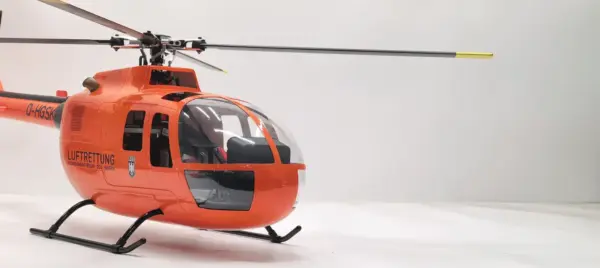 FLISHRC BO105 (MBB Bölkow Orange) RTF FL500 V2 500 Class/Size Scale RC Helicopter