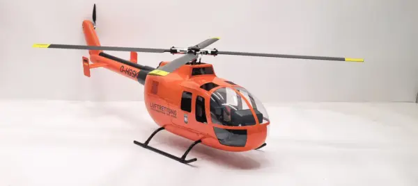 FLISHRC BO105 (MBB Bölkow Orange) RTF FL500 V2 500 Class/Size Scale RC Helicopter