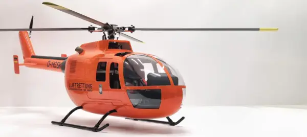 FLISHRC BO105 (MBB Bölkow Orange) RTF FL500 V2 500 Class/Size Scale RC Helicopter