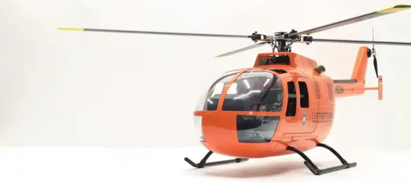 FLISHRC BO105 (MBB Bölkow Orange) RTF FL500 V2 500 Class/Size Scale RC Helicopter