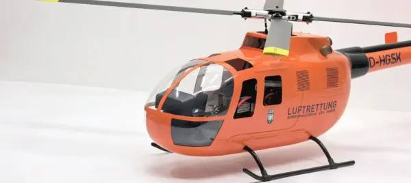 FLISHRC BO105 (MBB Bölkow Orange) RTF FL500 V2 500 Class/Size Scale RC Helicopter