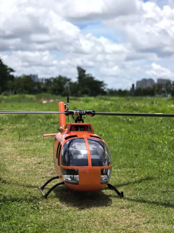 FLISHRC BO105 (MBB Bölkow Orange) RTF FL500 V2 500 Class/Size Scale RC Helicopter