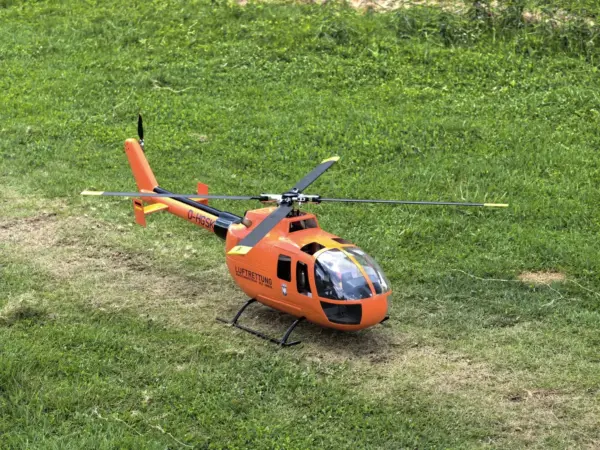 FLISHRC BO105 (MBB Bölkow Orange) RTF FL500 V2 500 Class/Size Scale RC Helicopter