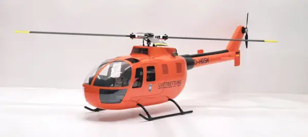 FLISHRC BO105 (MBB Bölkow Orange) RTF FL500 V2 500 Class/Size Scale RC Helicopter