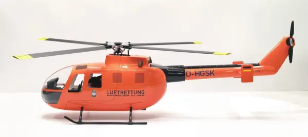 FLISHRC BO105 (MBB Bölkow Orange) RTF FL500 V2 500 Class/Size Scale RC Helicopter
