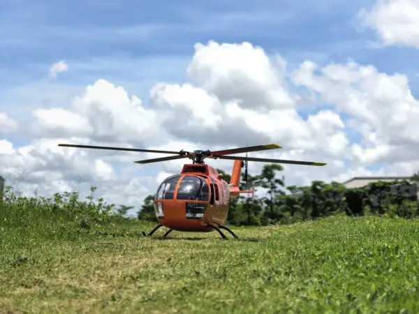 FLISHRC BO105 (MBB Bölkow Orange) RTF FL500 V2 500 Class/Size Scale RC Helicopter